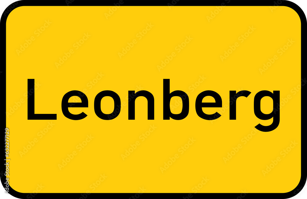 City sign of Leonberg - Ortsschild von Leonberg City sign of Leonberg - Ortsschild von Leonberg