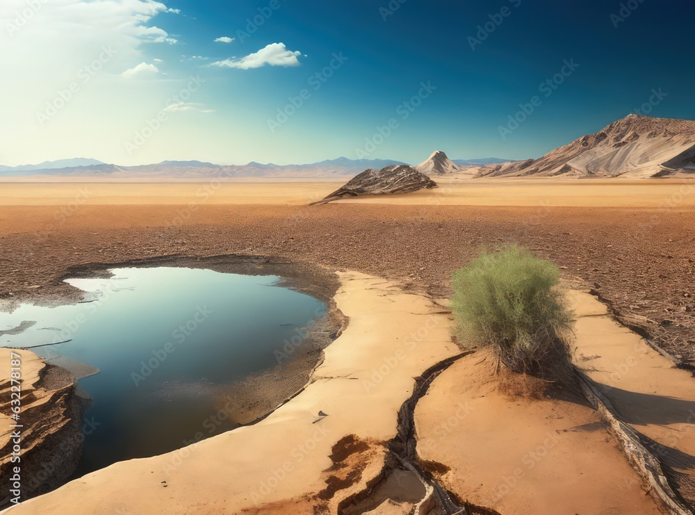 A Dry and Barren Landscape showcasing the dangers of climate cha