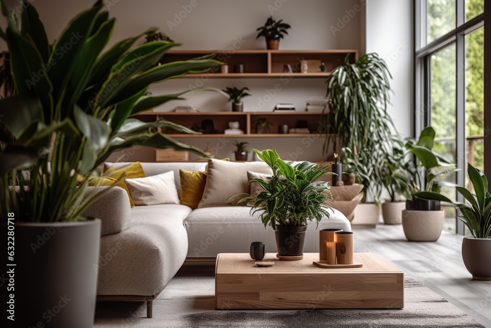 Fototapeta premium modern living room with plant