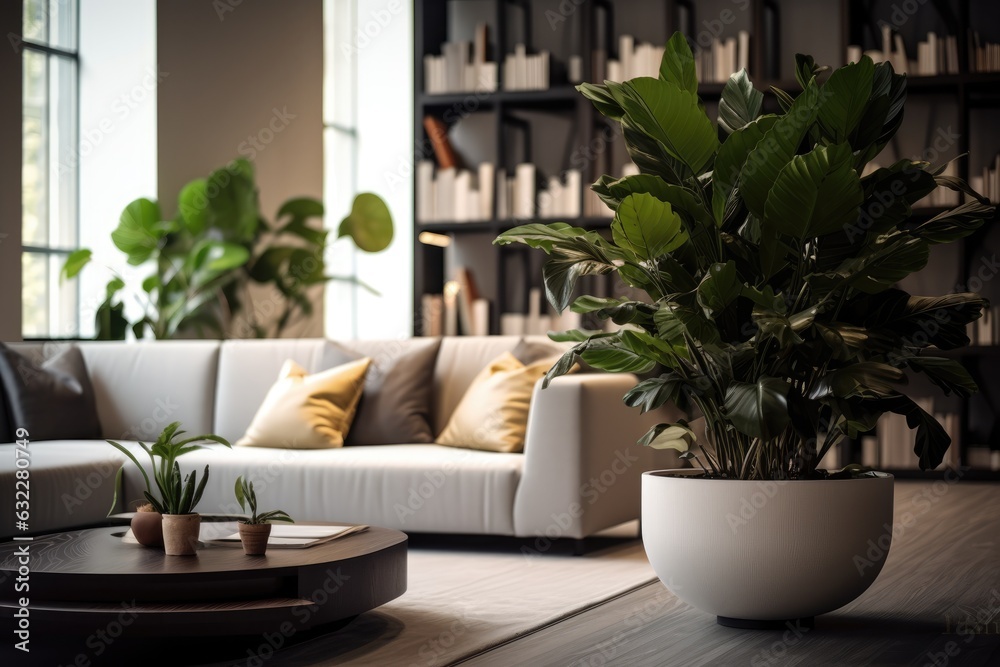 Fototapeta premium modern living room with plant