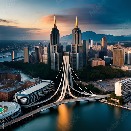 city skyline at night