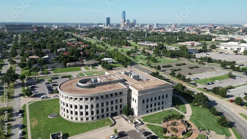 Aerial view of the Supreme Court and Oklahoma  dowtown cityscape photo