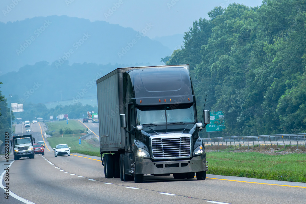 Tennessee Interstate Traffic On Hazy Summer Morning Tennessee Interstate Traffic On Hazy Summer Morning