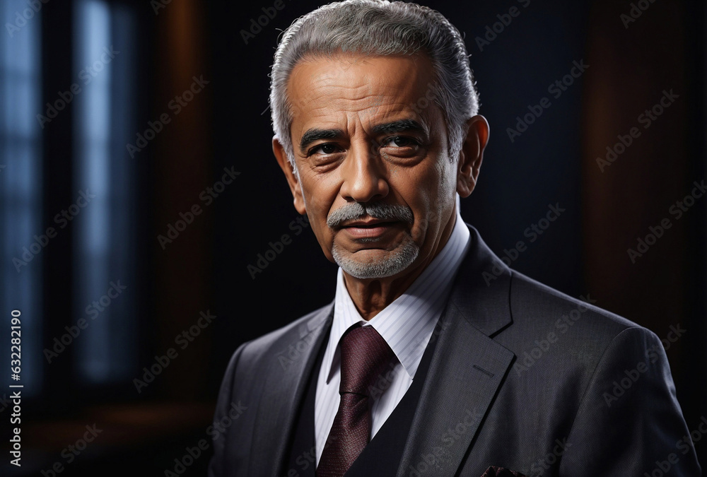A man in a suit and tie with a mustache and a red tie A man in a suit and tie with a mustache and a red tie