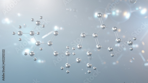 valaciclovir molecular structure, 3d model molecule, antiviral medication, structural chemical formula view from a microscope photo