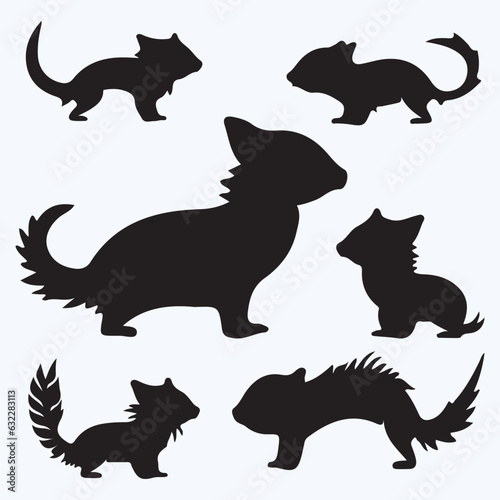 Axolotl silhouettes and icons. Black flat color simple elegant Axolotl animal vector and illustration. 