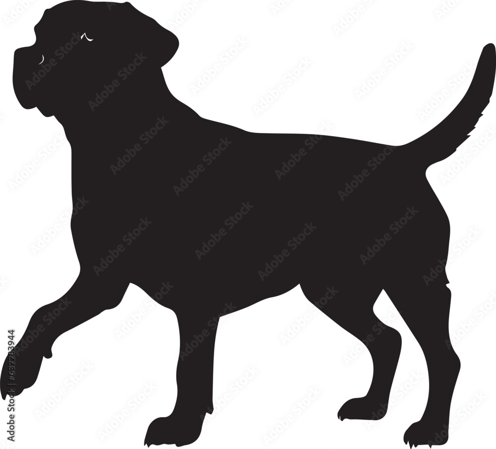 Labrador Vector silhouette, Dog vector silhouette, black color dog silhouette