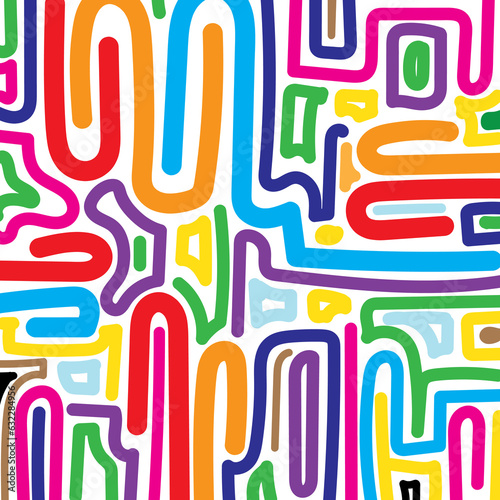 color line art circle abstract rainbow  full color