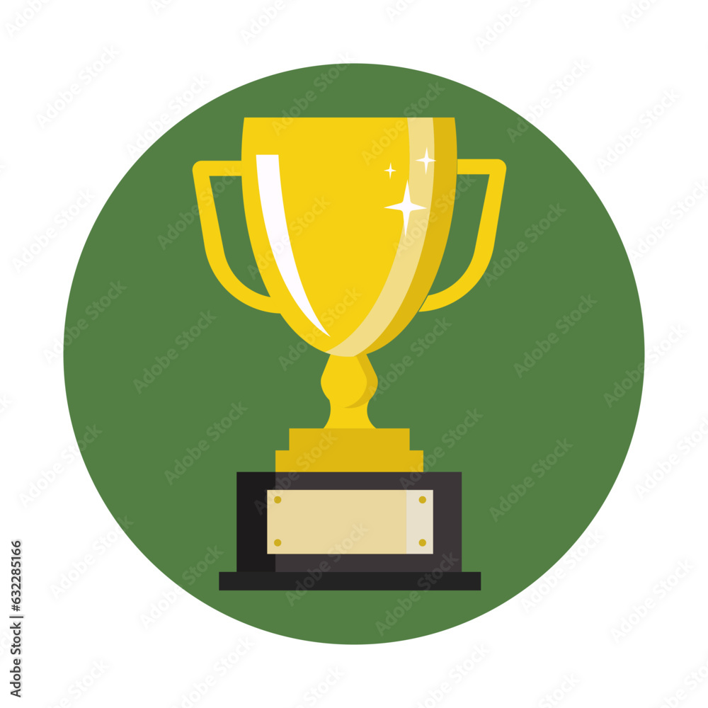 Gold trophy with the name plate of the winner of the competition. Gold trophy with the name plate of the winner of the competition.
