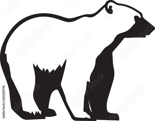 Polar bear vector silhouette illustration