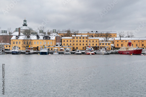 Views of the coast of the Bay of Stockholm from a boat