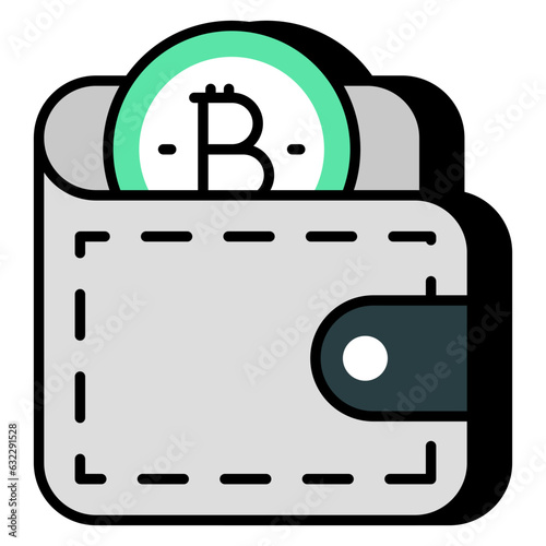 A unique design icon of bitcoin wallet 