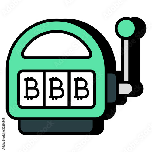 A colored design icon of bitcoin jackpot