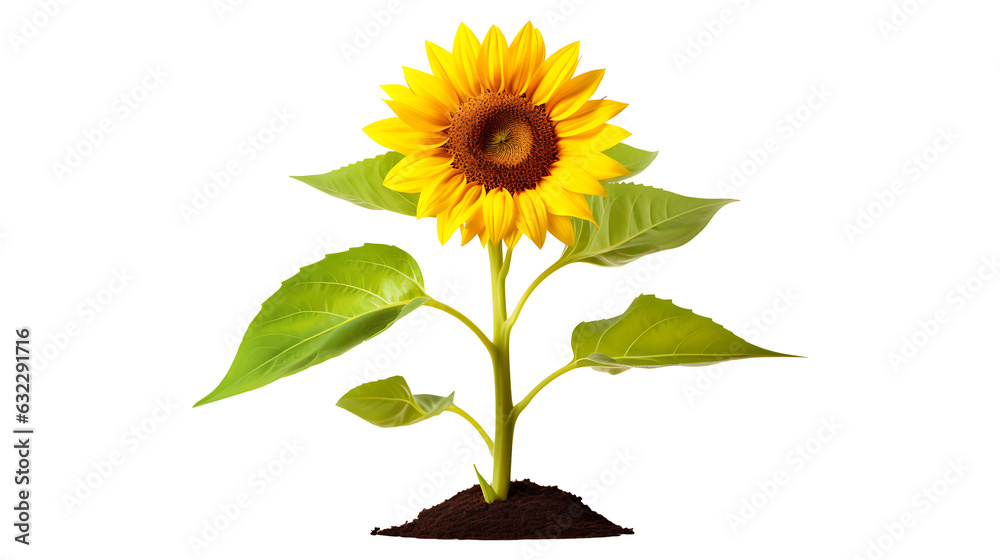Obraz premium Sunflowers transparent background. Sunflower png
