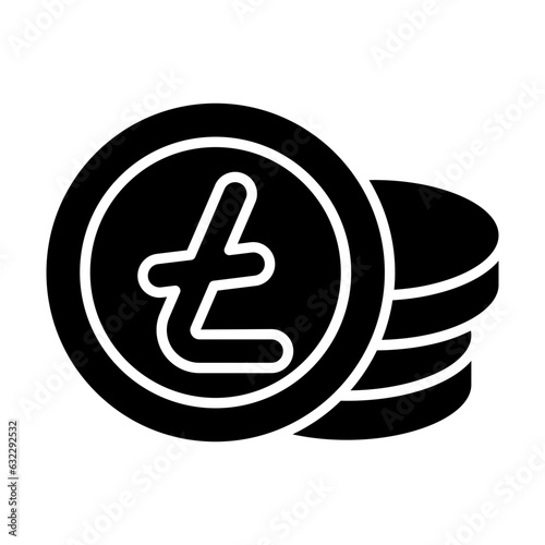 Editable design icon of litecoins