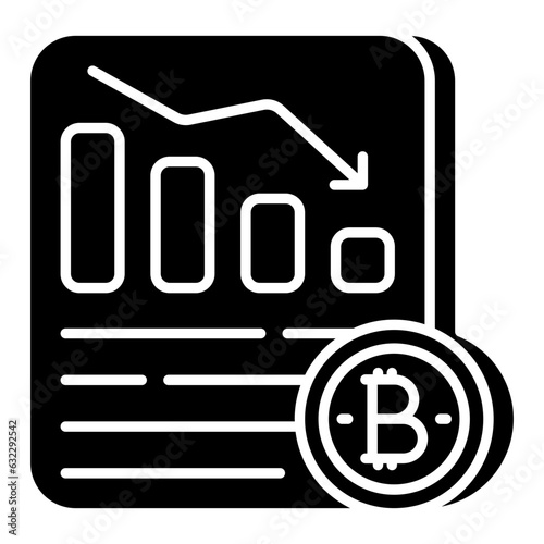 A creative design icon of bitcoin recession chart 