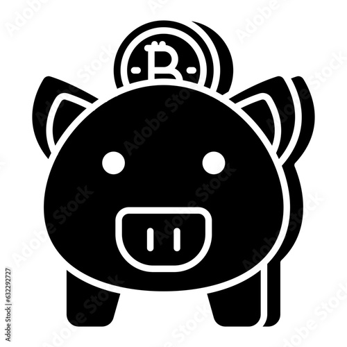 Btc with penny showcasing bitcoin savings icon