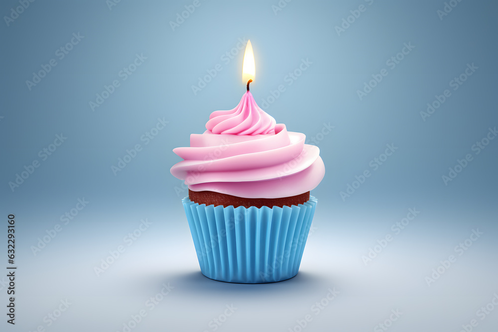 3d illustration of cupcake cup isolated on light grey background