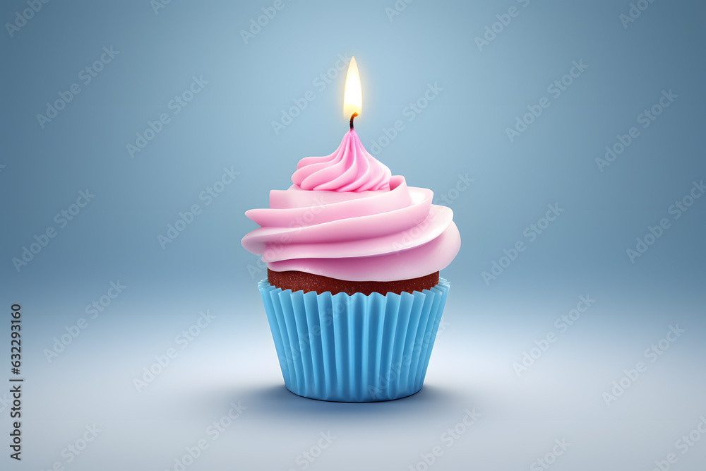 3d illustration of cupcake cup isolated on light grey background 3d illustration of cupcake cup isolated on light grey background