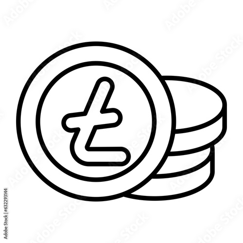 Editable design icon of litecoins