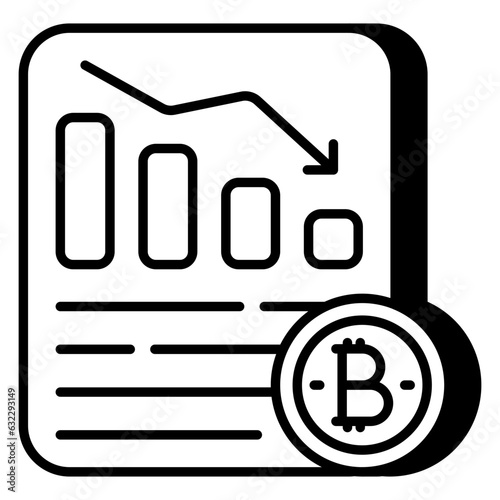 A creative design icon of bitcoin recession chart 