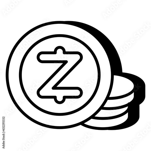 A unique design icon of zec currency 
