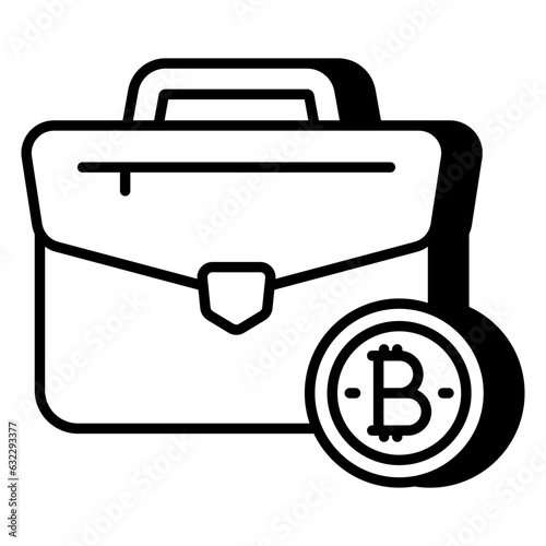 A unique design icon of bitcoin briefcase