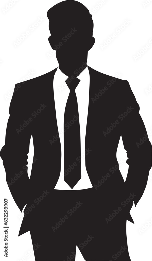 Business man vector silhouette, Stylish man vector silhouette black color Business man vector silhouette, Stylish man vector silhouette black color