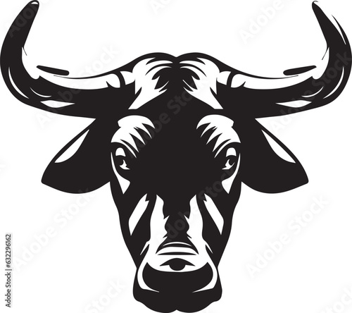 Bull Head vector silhouette Illustration