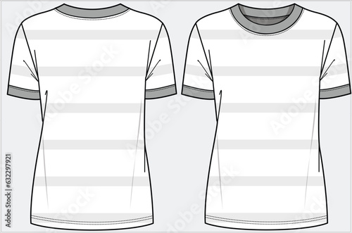 STRIPER RINGER TEE WITH TYPO GRAPHIC KNIT T SHIRT DESIGN FOR WOMEN AND TEEN GIRLS IN VECTOR FILE