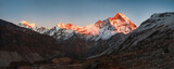 Sunset Panoramic view of Machapuchare from Annapurna Base Camp, Nepal