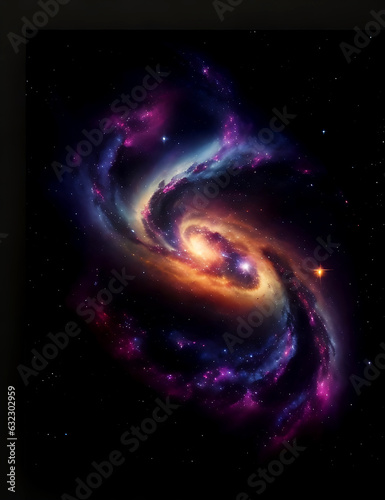 Spiral Galaxy on Cosmic Background. The universe stars, nebula.
