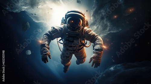 An astrounaut in outer space