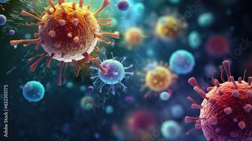Bacteria and Viruses background with place for text © eireenz