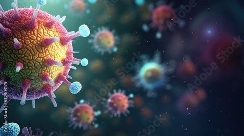 Bacteria and Viruses background with place for text