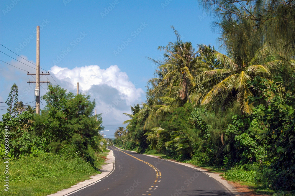 Scenic view of highway on Guam