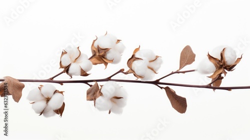 Background with white fluffy cotton flowers. Natural eco organic fiber, cotton seeds, raw materials, agriculture