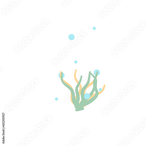 illustration of seaweed, underwater sea plants, sea algae