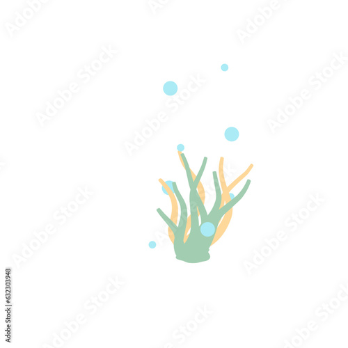 illustration of seaweed, underwater sea plants, sea algae
