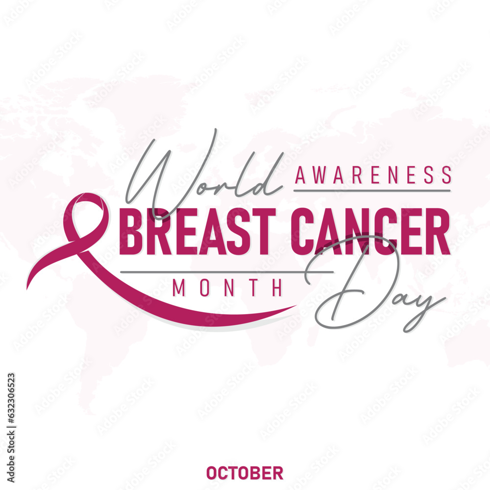 Naklejka premium World Breast Cancer Day background illustration template background