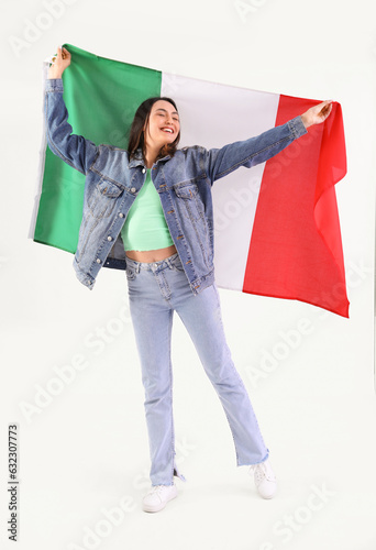 Young woman with flag of It...