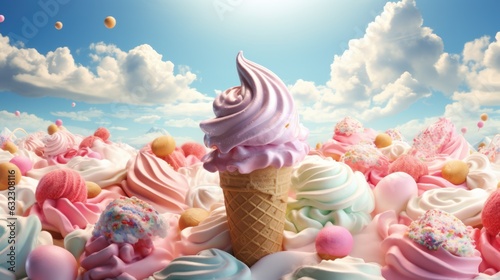 Colourful background with ice cream