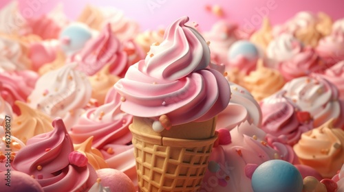 Colourful background with ice cream