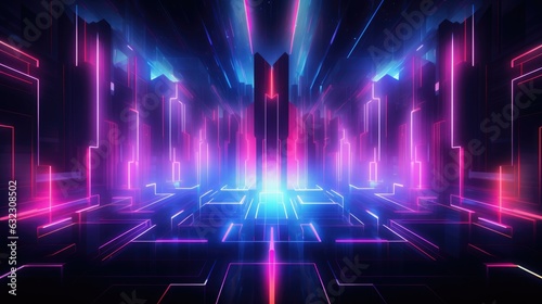 Wallpaper Mural Neon futuristic background Torontodigital.ca