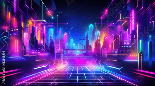 Neon futuristic background © eireenz
