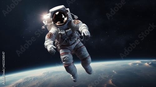 An astrounaut in outer space