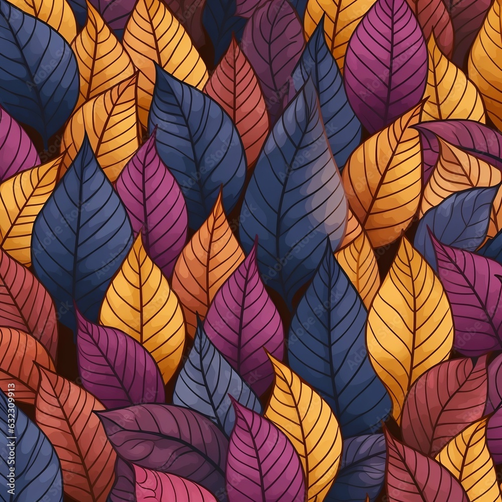 Autumn Leaves Pattern. Generative ai