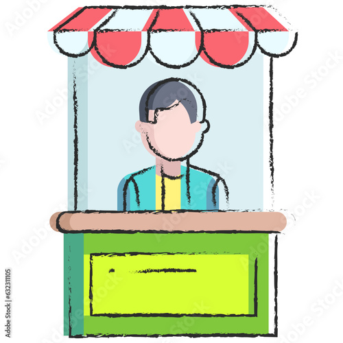 Vector hand drawn Man Stand illustration