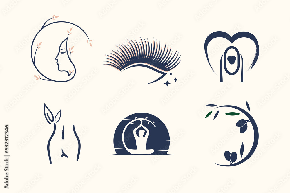 Obraz premium Beauty and health logo design element for your business