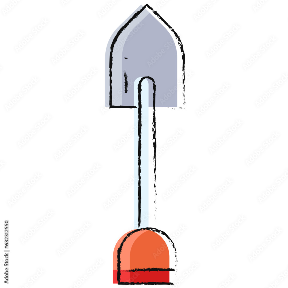 Fototapeta premium Vector hand drawn Shovel illustration
